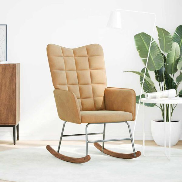 vidaXL Gungstol brun sammet