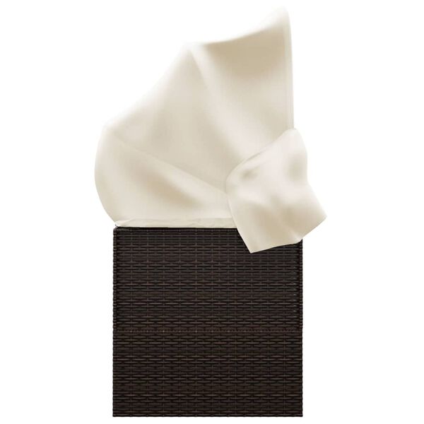 vidaXL Sols&auml;ng med tak och dynor brun konstrotting