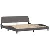 vidaXL Bed with Mattress "Hvar" Grey 200x200 cm Faux Leather