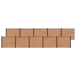 vidaXL St&auml;ngselpanel 10 pcs WPC och aluminium Brun
