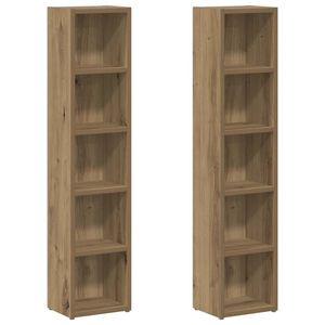 vidaXL CD-hyllor 2 st artisian ek 21x16x93,5 cm konstruerat tr&auml;