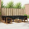 vidaXL Utomhussoffset 10 pcs Naturlig och svart Massivt Akaciatr&auml;