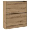 vidaXL Skosk&aring;p 80 x 21 x 87,5 cm Konstruerat tr&auml; R&ouml;kt ek