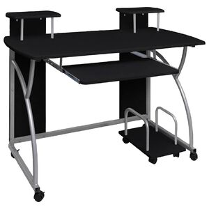 vidaXL Datorbord svart 110x52x88,5 cm konstruerat tr&auml;