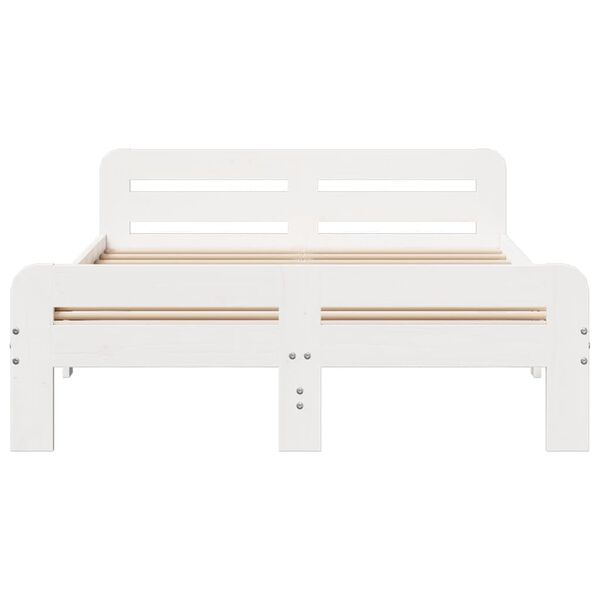 vidaXL S&auml;ngram utan madrass vit 200x200 cm massiv furu