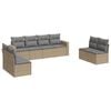 vidaXL Matgrupp f&ouml;r tr&auml;dg&aring;rden med dynor 8 delar beige konstrotting