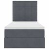 vidaXL F&ouml;rvaringss&auml;ng med LED med madrass M&ouml;rkgr&aring; 90 x 190 cm Sammet