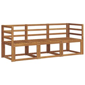 vidaXL Utomhussoffset med kudde 3 pcs Naturlig och Ljus Gr&aring;