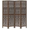 vidaXL Rumsavdelare&nbsp;4 paneler m&ouml;rkbrun massivt kejsartr&auml;