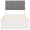 vidaXL Sängram med Klädd Huvudgavel Ljusgrå 90 x 200 cm Massiv furu