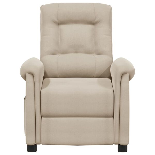 vidaXL Elektrisk massagef&aring;t&ouml;lj gr&auml;ddvit mikrofibertyg