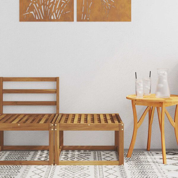 vidaXL Utomhuspall Massivt Akaciatr&auml; Naturf&auml;rg 59 x 59 x 37 cm