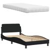 vidaXL Bed with Mattress "Hanko" Black 100x200 cm Fabric