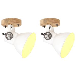 vidaXL Industriell v&auml;gglampa/taklampa 2 st vit 20x25 cm E27
