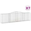 vidaXL Gabioner b&aring;gformade 7 st 400x50x100/120 cm galvaniserat j&auml;rn