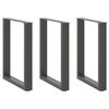 vidaXL Matbordsben U-formade 3 st antracit 70x(72-73) cm st&aring;l