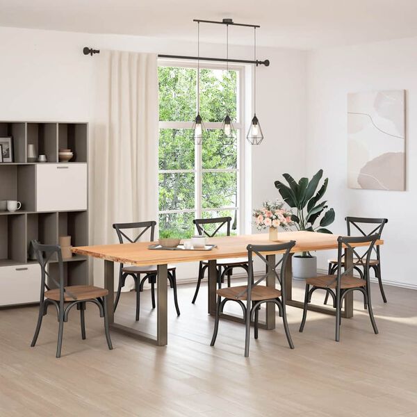 vidaXL Matbordsben U-formade 3 st naturstål 100x(72-73) cm stål