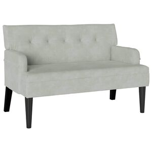 vidaXL Chesterfield B&auml;nk Ljusgr&aring; 112 x 65,5 x 75 cm Sammet