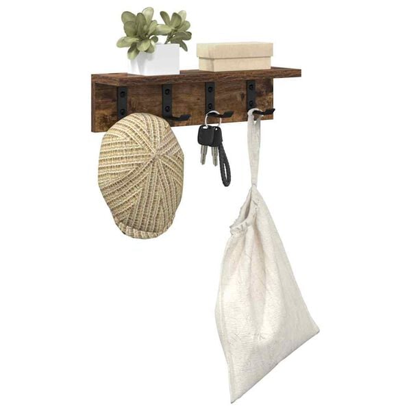 vidaXL V&auml;ggmonterad Kl&auml;dh&auml;ngare R&ouml;kt ek 40 x 10,5 x 10,5 cm