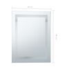 vidaXL Badrumsspegel LED med touch-sensor 60x80 cm