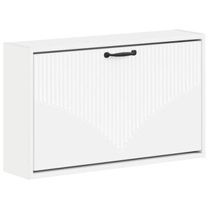 vidaXL V&auml;ggmonterad skosk&aring;p HOORN 71 x 17 x 43 cm Konstruerat tr&auml; Vit