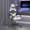 vidaXL Gamingstol vit och svart konstl&auml;der