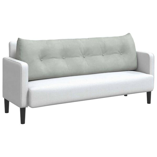 vidaXL Ryggkudde Ljusgr&aring; 160 x 24 x 50 cm Sammet
