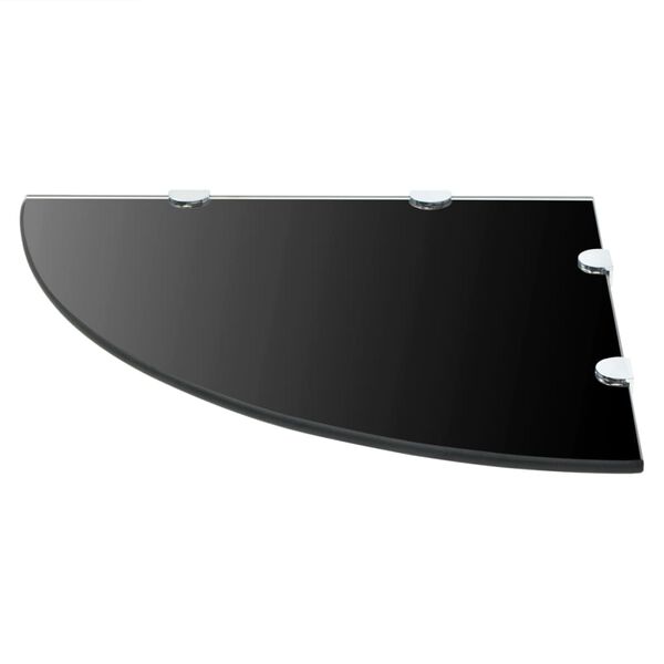 vidaXL Hörnhyllor 2 st kromade hyllkonsoler glas svart 45x45 cm