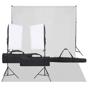 vidaXL Fotostudio med lampor och bakgrund