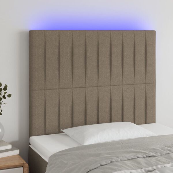vidaXL S&auml;nggavel LED taupe 90x5x118/128 cm tyg