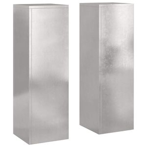 vidaXL V&auml;xtst&auml;ll 2 pcs Silver 24 x 24 x 75 cm Rostfritt st&aring;l