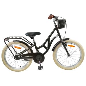 vidaXL Barncykel 20 Tum f&ouml;r 6-11 &aring;r gamla Svart