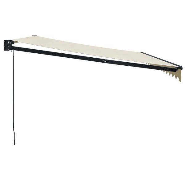 vidaXL Markis inf&auml;llbar gr&auml;ddvit 4x3 m tyg och aluminium