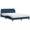 vidaXL Bed with Mattress "Dover" Blue 140x200 cm Velvet