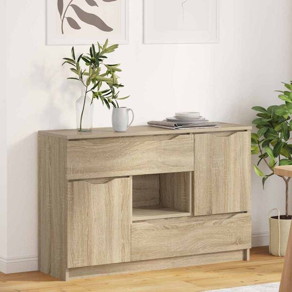 vidaXL Sideboard med l&aring;da Sonoma-ek 100 x 30 x 65,6 Konstruerat tr&auml;