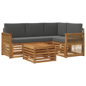 vidaXL Utomhussoffset 5 pcs Naturlig och Antracit 59 x 59 x 37 cm