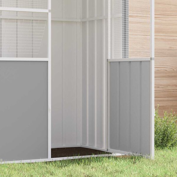 vidaXL Fågelbur grå 215x78x200 cm galvaniserat stål