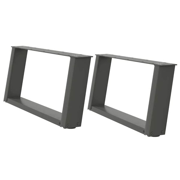 vidaXL Soffbordsben U-formade 2 st antracit 60x(30-31) cm st&aring;l