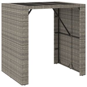 vidaXL Barbord med glasskiva gr&aring; 105x80x110 cm konstrotting