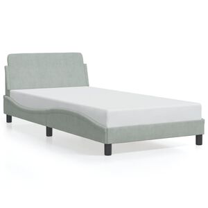 vidaXL Bed Frame "Dover" Light Grey 100x200 cm Velvet