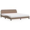vidaXL Bed with Mattress "Dover" Cappuccino 180x200 cm Faux Leather