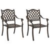 vidaXL Tr&auml;dg&aring;rd Stol 2 pcs Brons 56 x 55 x 92,5 cm Aluminium