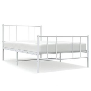 vidaXL S&auml;ngram med huvudgavel och fotgavel vit metall 80x200 cm