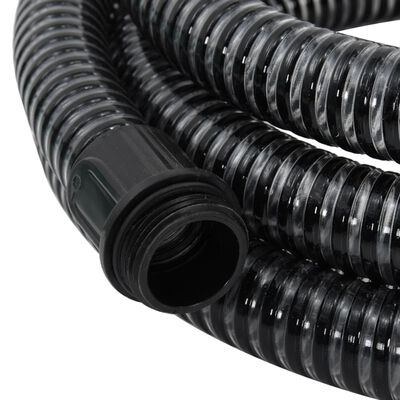vidaXL Sugslang med kopplingar mässing svart 1,1" 15 m PVC