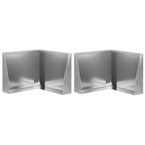 vidaXL St&ouml;dv&auml;gg 2 st 50 x 50 x 40 cm Galvaniserat st&aring;l Silver