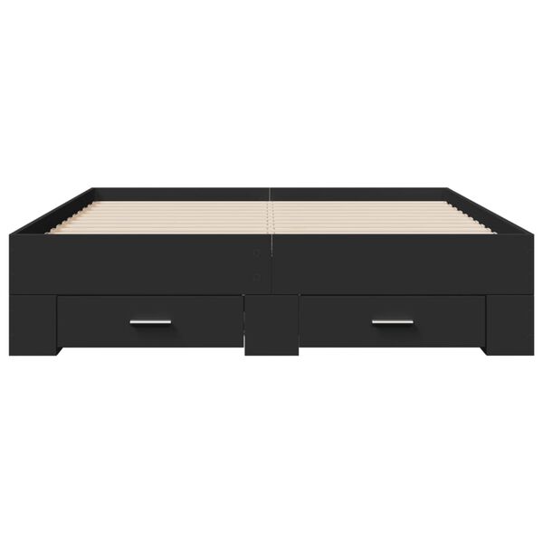 vidaXL Sängram med lådor svart 120x200 cm konstruerat trä