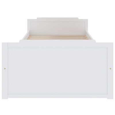 vidaXL Sängram med lådor vit massiv furu 90x200 cm