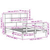 vidaXL Säng med bokhylla utan madrass 140x190cm massiv furu