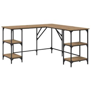 vidaXL Skrivbord Artisan Ek 139 x 139 x 75 cm Konstruerat tr&auml;