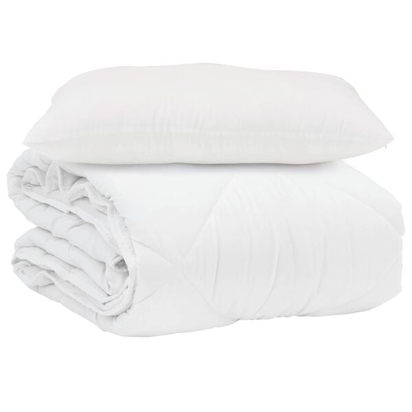 vidaXL Sommar Duvet med kudde 2 pcs Vit Mikrofiber